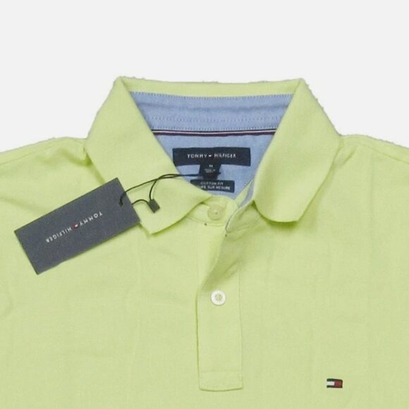NWT Tommy Hilfiger Men's Yellow Custom Fit Short Sleeve Polo Shirt Size Small - Picture 2 of 10